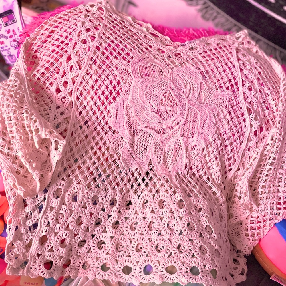 ☀️hippie knit rosy top☀️